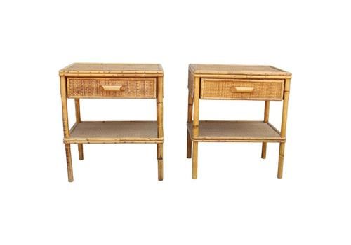 Vintage Bamboo Bedside Table