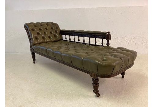 Vintage Leather Chaise Longues